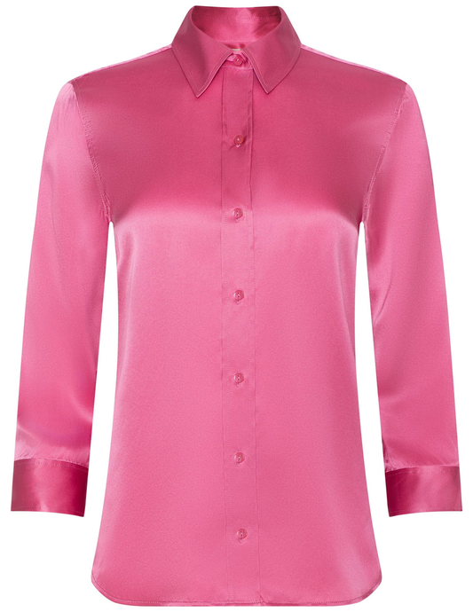 PRE-ORDER-L'AGENCE Dani Three Quarter Sleeve Blouse in Pinktober