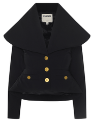'AGENCE Pippa High Collar Blazer Coat in Black