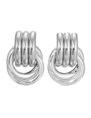Austin Blaze Corinne Double Knot Earrings in Silver