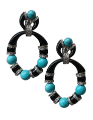 Austin Blaze - Austin Blaze Enamel Turquoise Double Hoop Earring - Buy Online