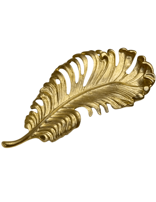 Austin Blaze Hazel feather brooch in gold-tone metal