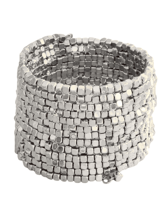 Austin Blaze - Austin Blaze Joey Beaded Coil Bracelet in Silver - Buy Online