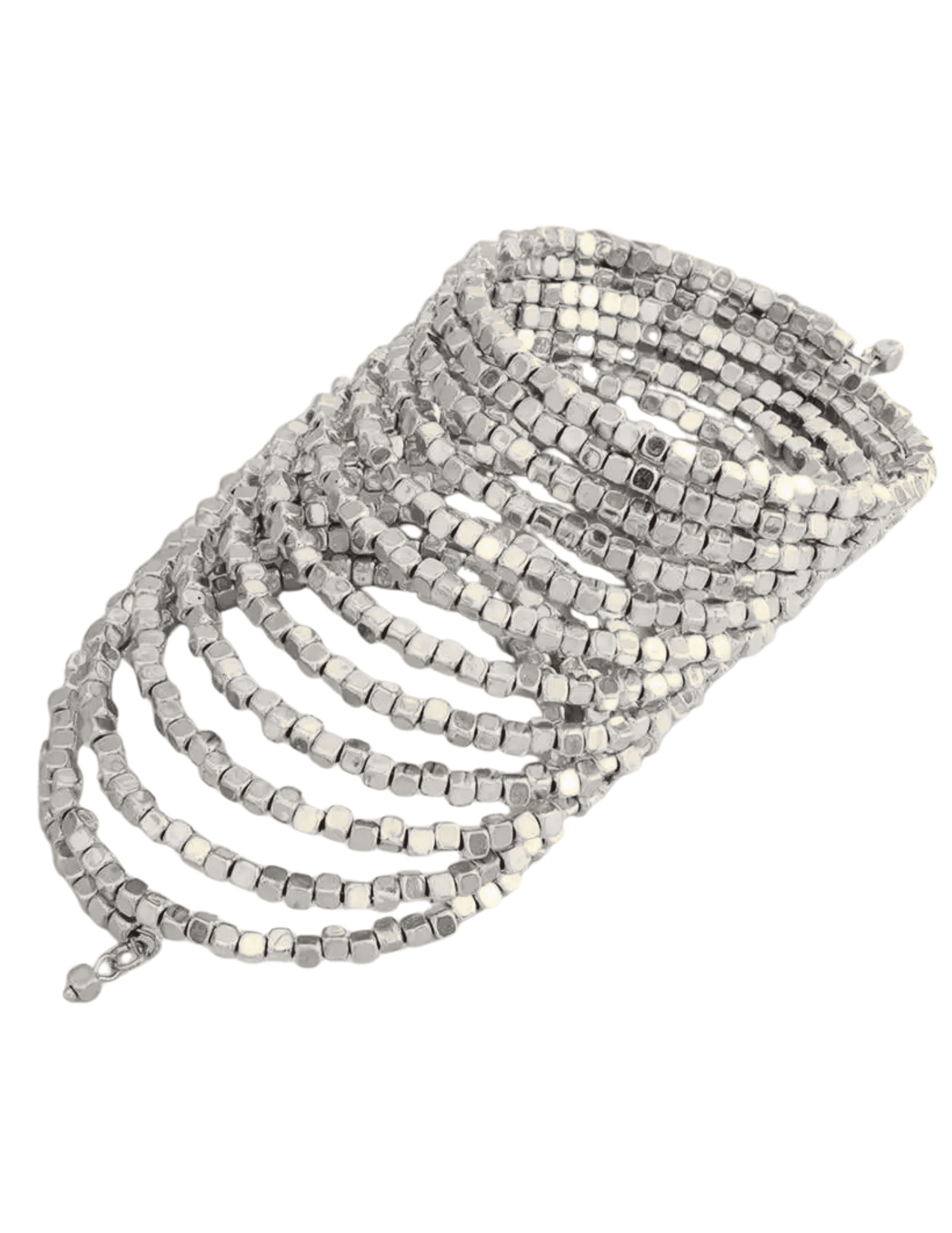 Austin Blaze - Austin Blaze Joey Beaded Coil Bracelet in Silver - Buy Online