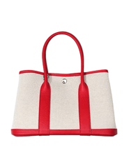 Austin Blaze Magnolia 31 Canvas Leather Tote in Cherry Red