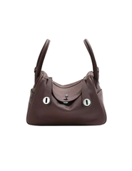 -Austin Blaze Nina Mini Leather Double Side Handle Bag in Chocolate