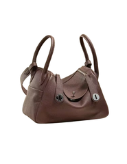 -Austin Blaze Nina Mini Leather Double Side Handle Bag in Chocolate SIDE