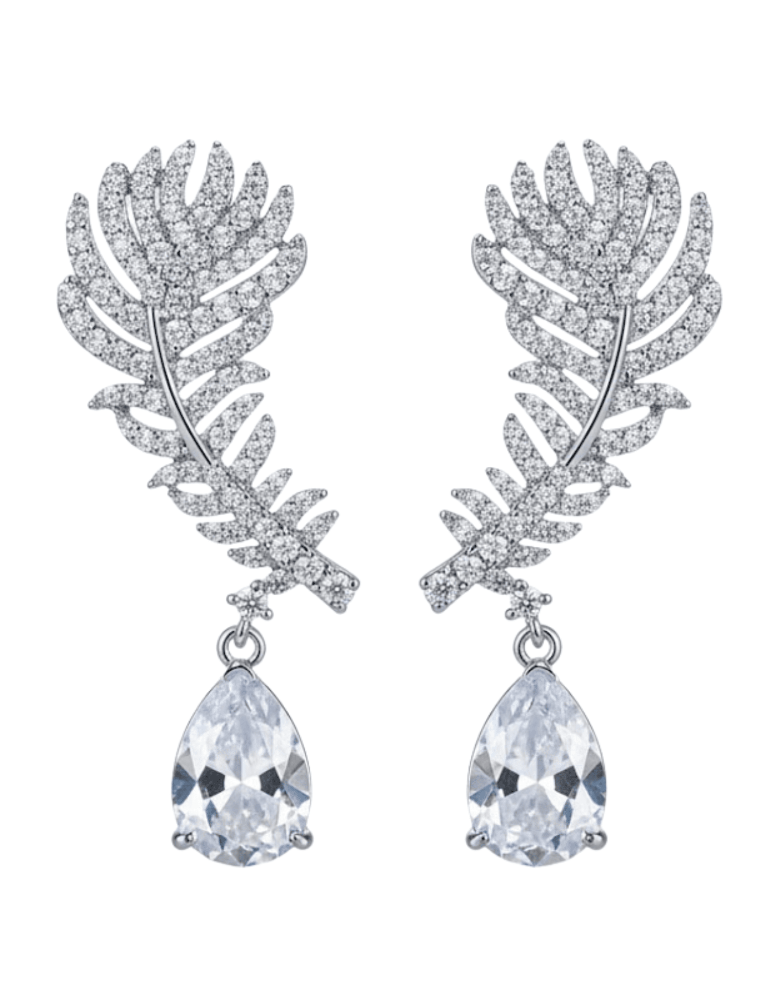 Austin Blaze Paula Peacock Dangle Earrings – Silver