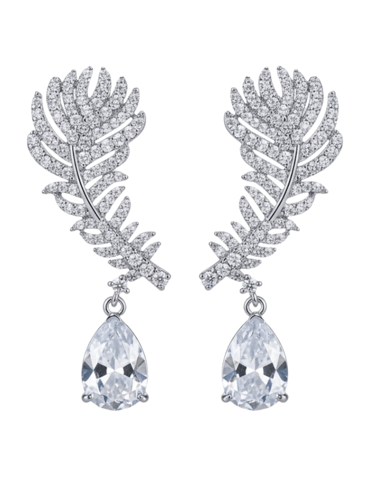 Austin Blaze Paula Peacock Dangle Earrings – Silver