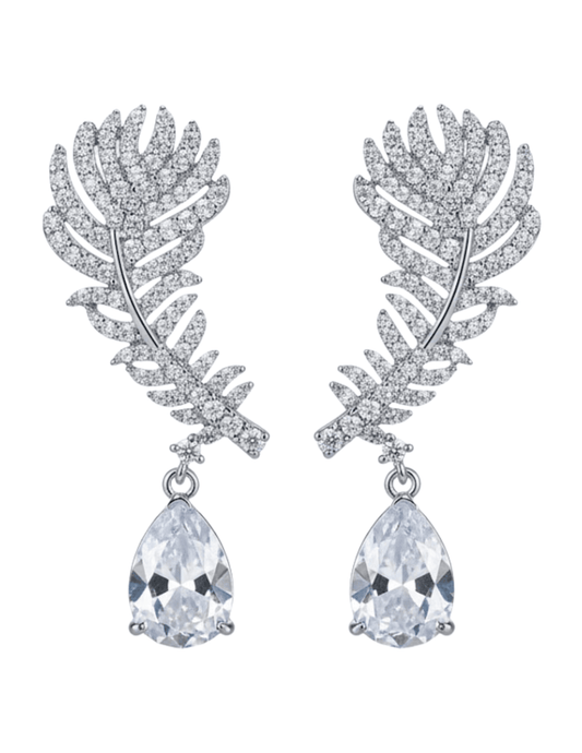 Austin Blaze Paula Peacock Dangle Earrings – Silver
