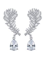 Austin Blaze Paula Peacock Dangle Earrings – Silver