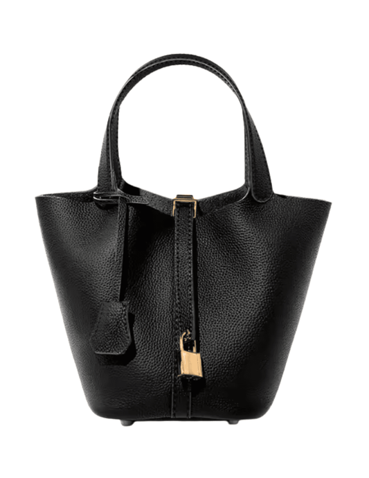 Austin Blaze Pippa Leather Basket Bag in Black