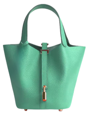 Austin Blaze Pippa Leather Basket Bag in Bright Seafoam