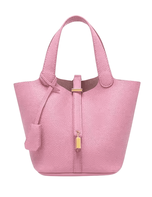 Austin Blaze Pippa Leather Basket Bag in Dusty Rose