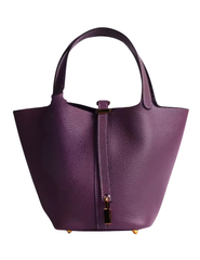 Austin Blaze Pippa Leather Basket Bag in Eggplant