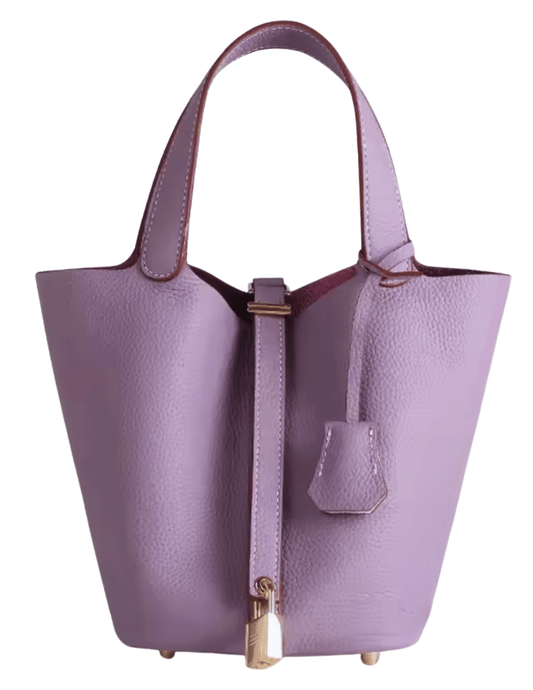 Austin Blaze Pippa Leather Basket Bag in Lavender