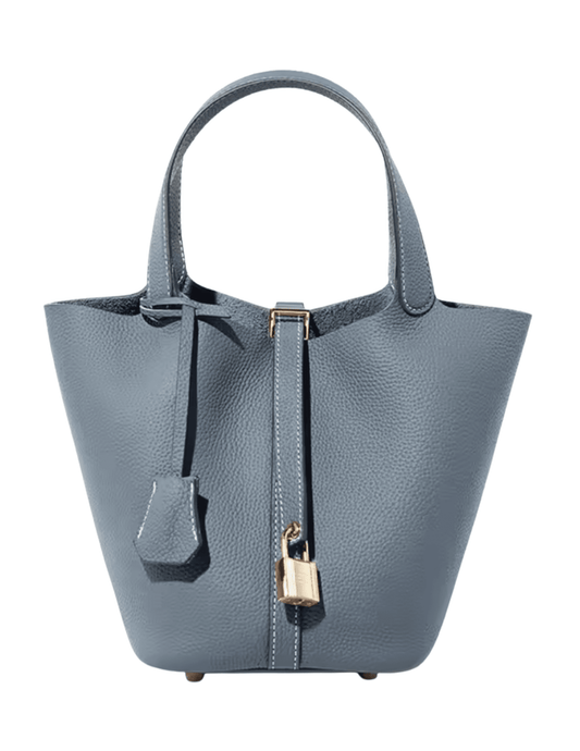 Austin Blaze Pippa Leather Basket Bag in Mist Blue