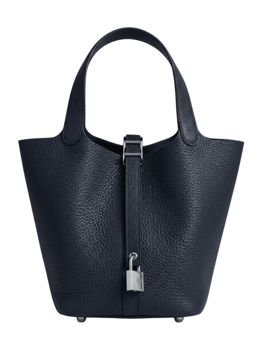 Austin Blaze Pippa Leather Basket Bag in Navy