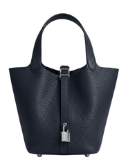 Austin Blaze Pippa Leather Basket Bag in Navy