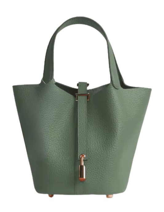 Austin Blaze Pippa Leather Basket Bag in Sage Green