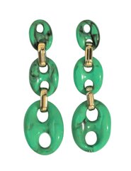 Austin Blaze Portia Pig Nose Resin Earrings in Green