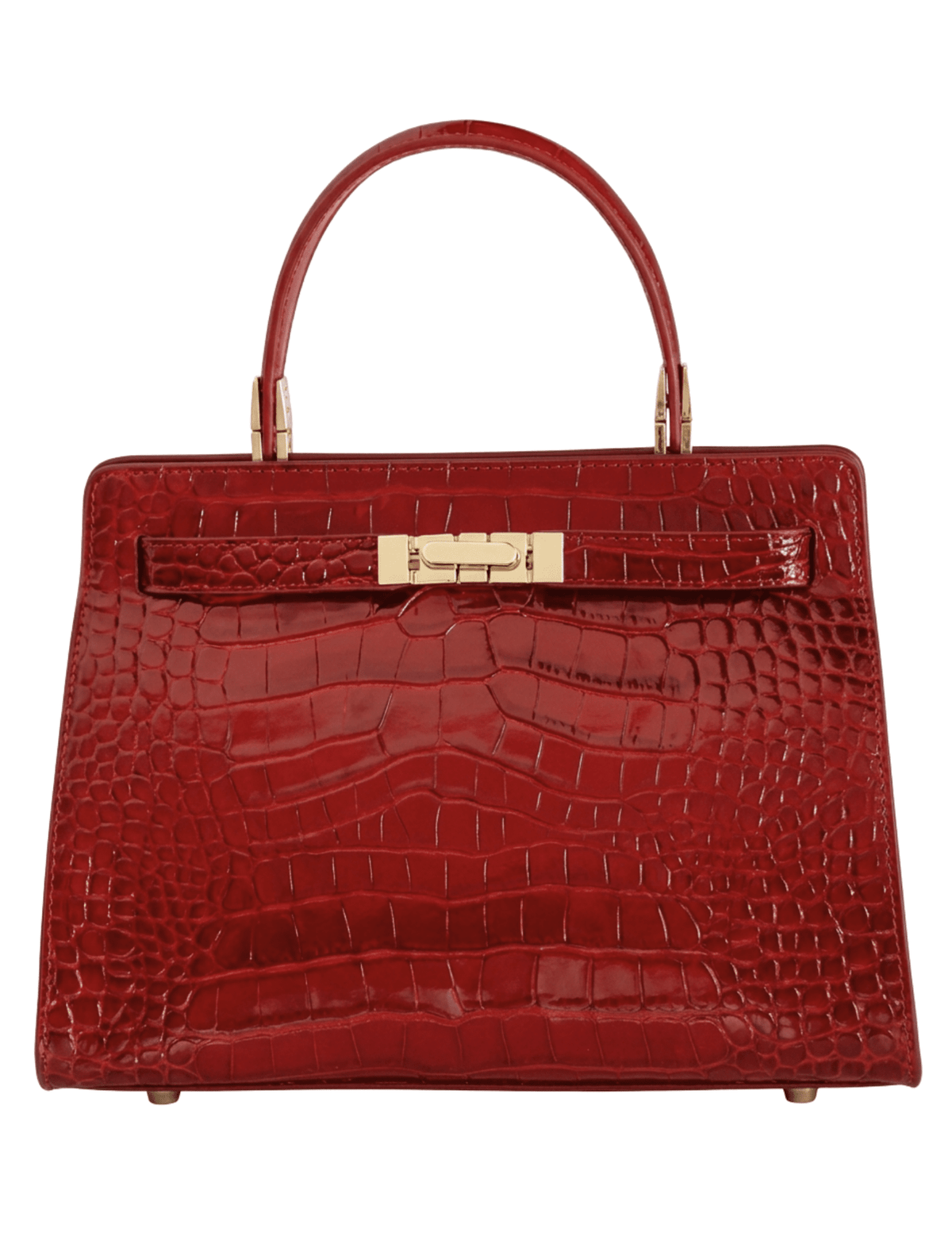 Austin Blaze Reagan Leather Top Handle Bag in Red Croc