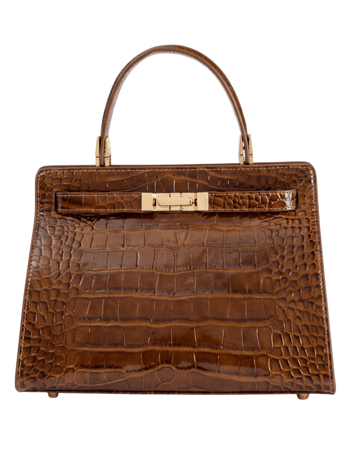 Austin Blaze Reagan Leather Top Handle Bag in Saddle Croc