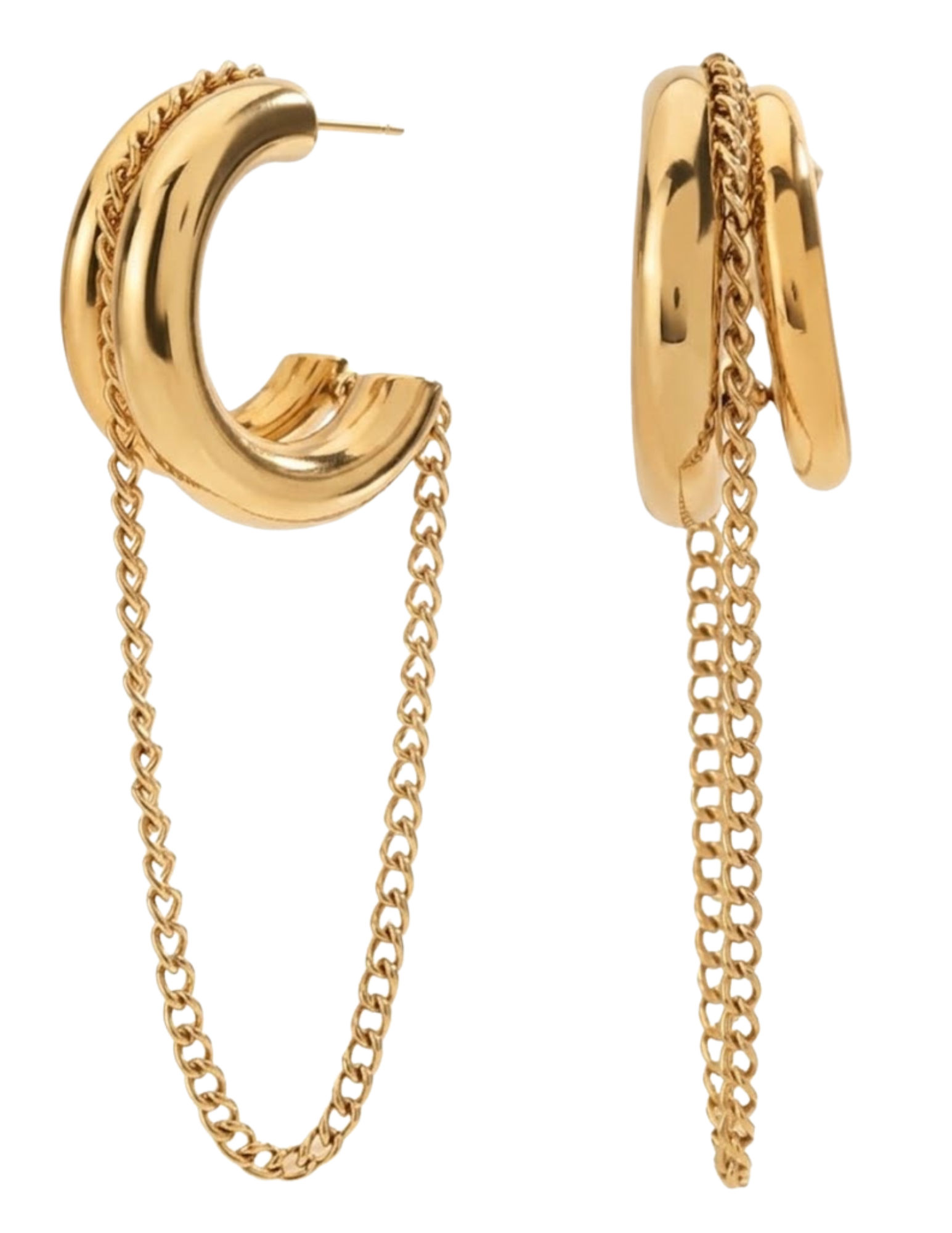 Austin Blaze Ryan Huggie Chain Earrings in Gold