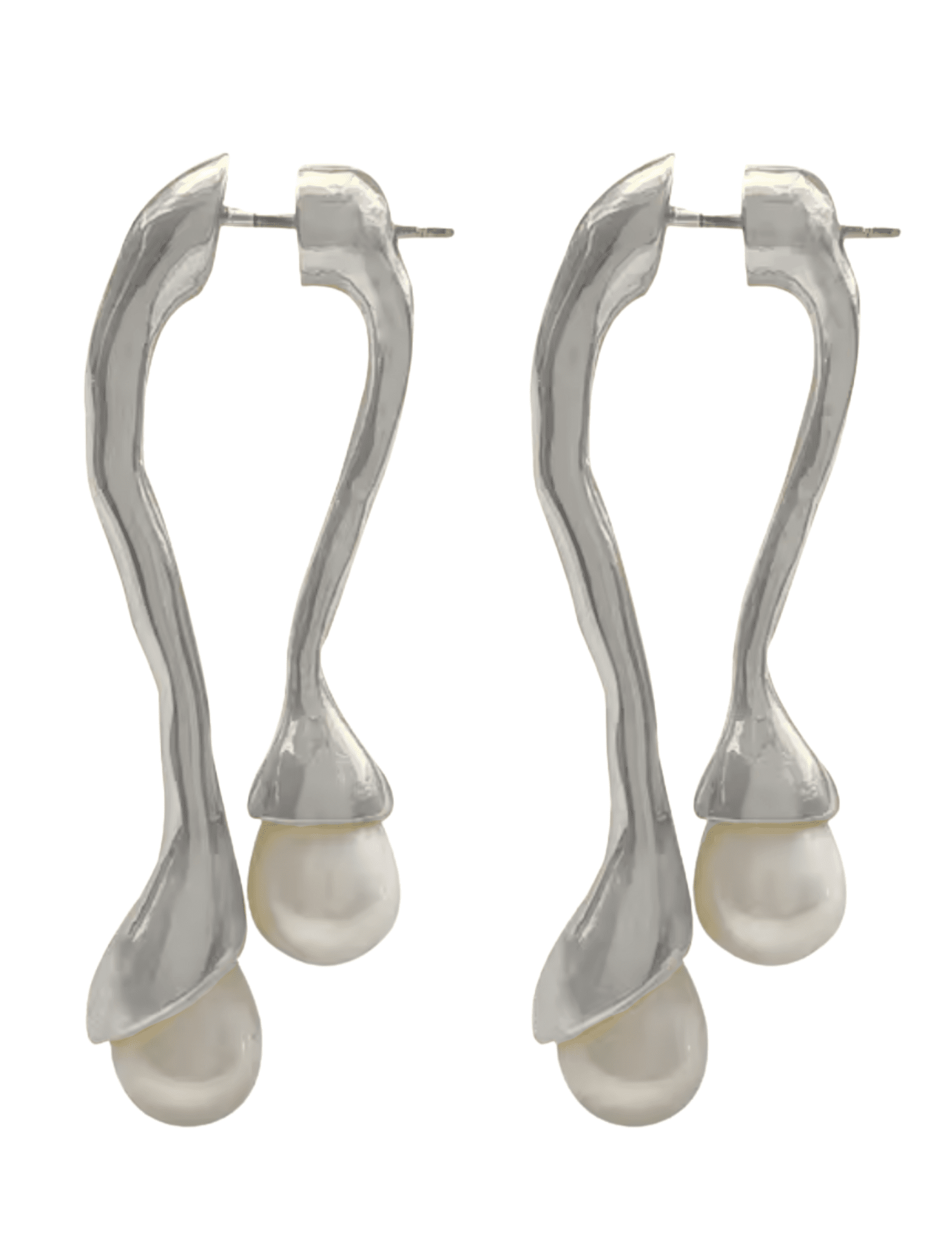 Austin Blaze Talia Pearl Drop Earrings in Silver