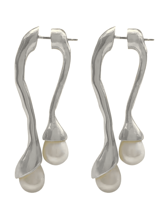 Austin Blaze Talia Pearl Drop Earrings in Silver