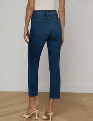 Back view of L'AGENCE Celestia Ultra High Rise Slim Jeans in Meridian