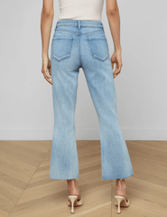 Back view of L'AGENCE Kendra High Rise Crop Flare Jean in Dry Ice