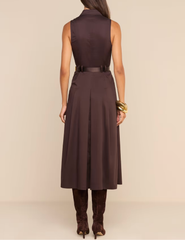 Back view of L'AGENCE Kolton Midi Dress in Dark Java