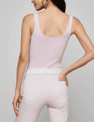 Back view of L'AGENCE Nica Scoop Neck Bodysuit in Icy Lilac