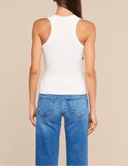 Back view of L'AGENCE Shania Racerback Tank in White