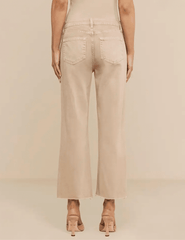 Back view of L'AGENCE Wanda High Rise Cropped Wide Leg Jean in Biscuit