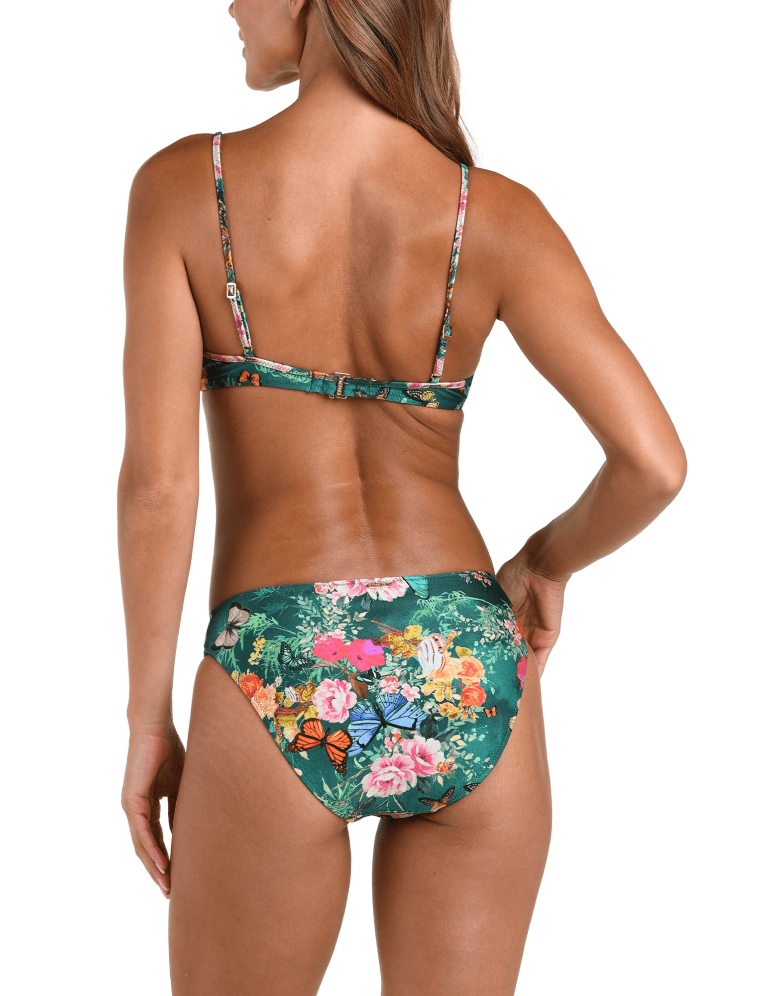 Back view of L’AGENCE Yazmin Bralette Bikini Top with hook closure
