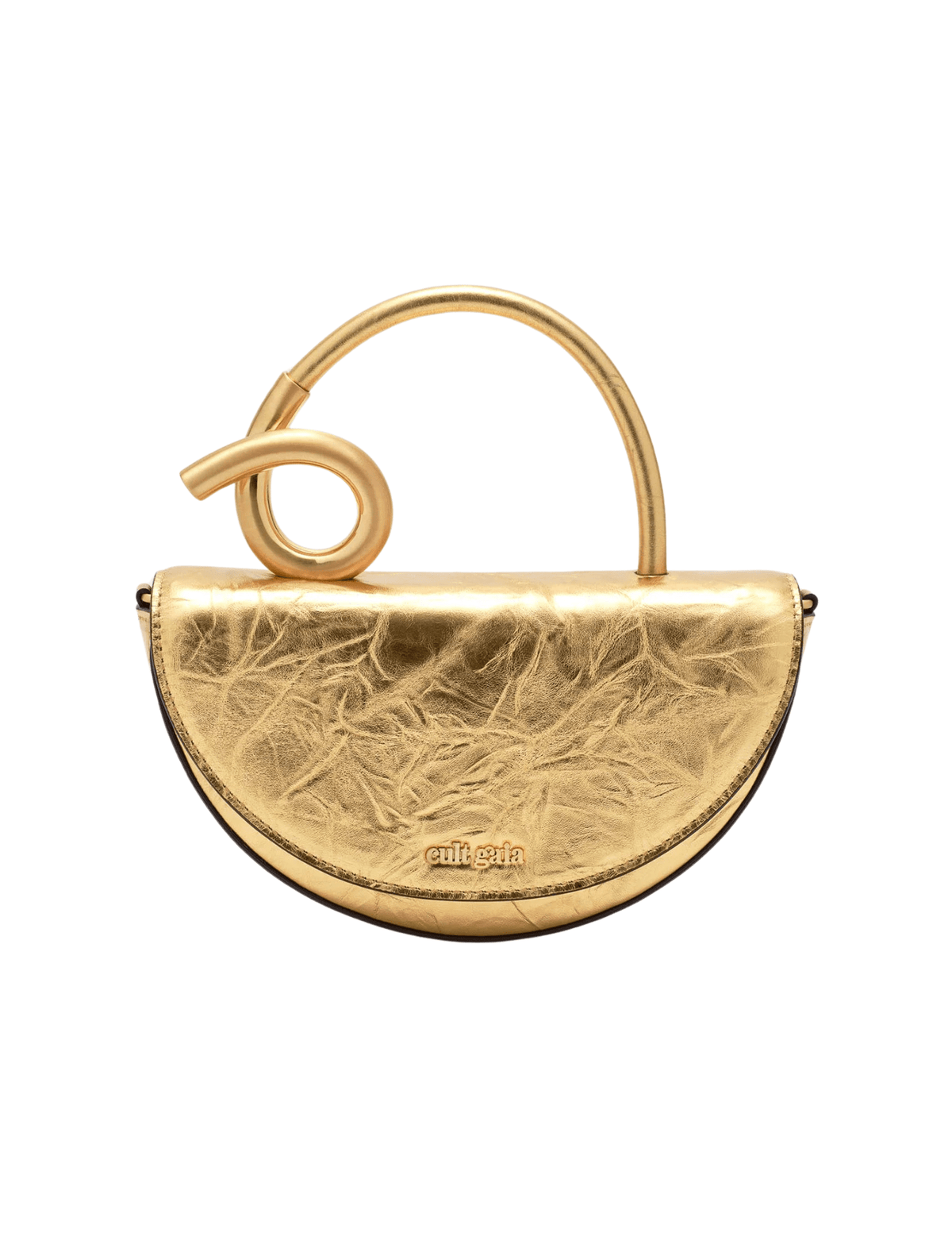 Cult Gaia Azariah Nano Crossbody Bag in Metallic Brass 