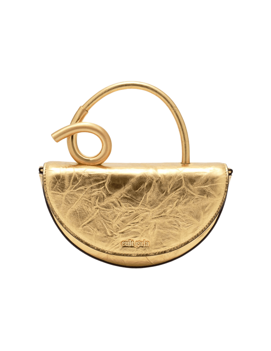 Cult Gaia Azariah Nano Crossbody Bag in Metallic Brass 