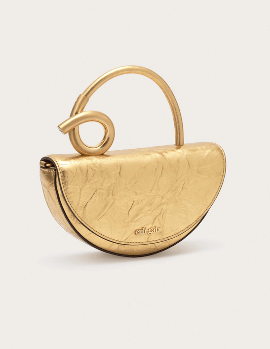 Side view Cult Gaia Azariah Nano Crossbody Bag in Metallic Brass 