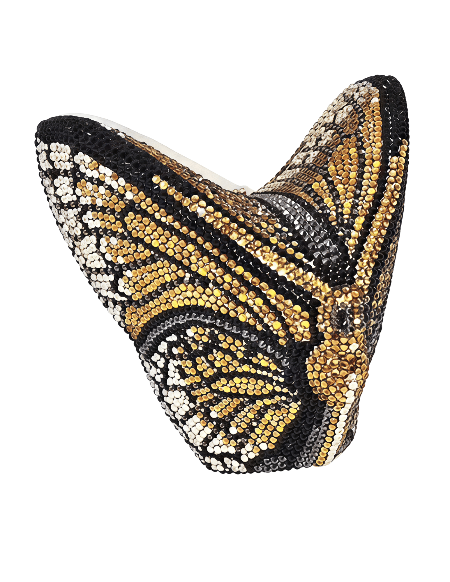 Side view of Fleur de Camélia Arabella 3D Butterfly Rhinestone Clutch in Amber Multi