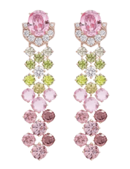 Fleur de Camélia Aria Rhinestone Earrings in Pink Multi 