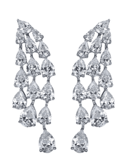 Fleur de Camélia Bonnie CZ Waterfall Dangle Earrings in Silver