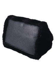 Fleur de Camélia Daria Mink Top Handle Bag in Black