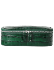 Fleur de Camélia Fran Mini Leather Cosmetic Case in Green