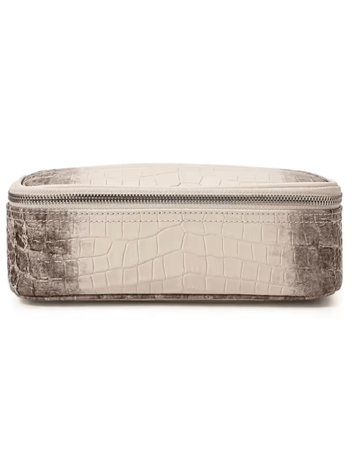 Fleur de Camélia Fran Mini Leather Cosmetic Case in Himalayan Croc