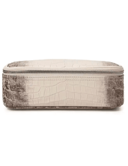 Fleur de Camélia Fran Mini Leather Cosmetic Case in Himalayan Croc