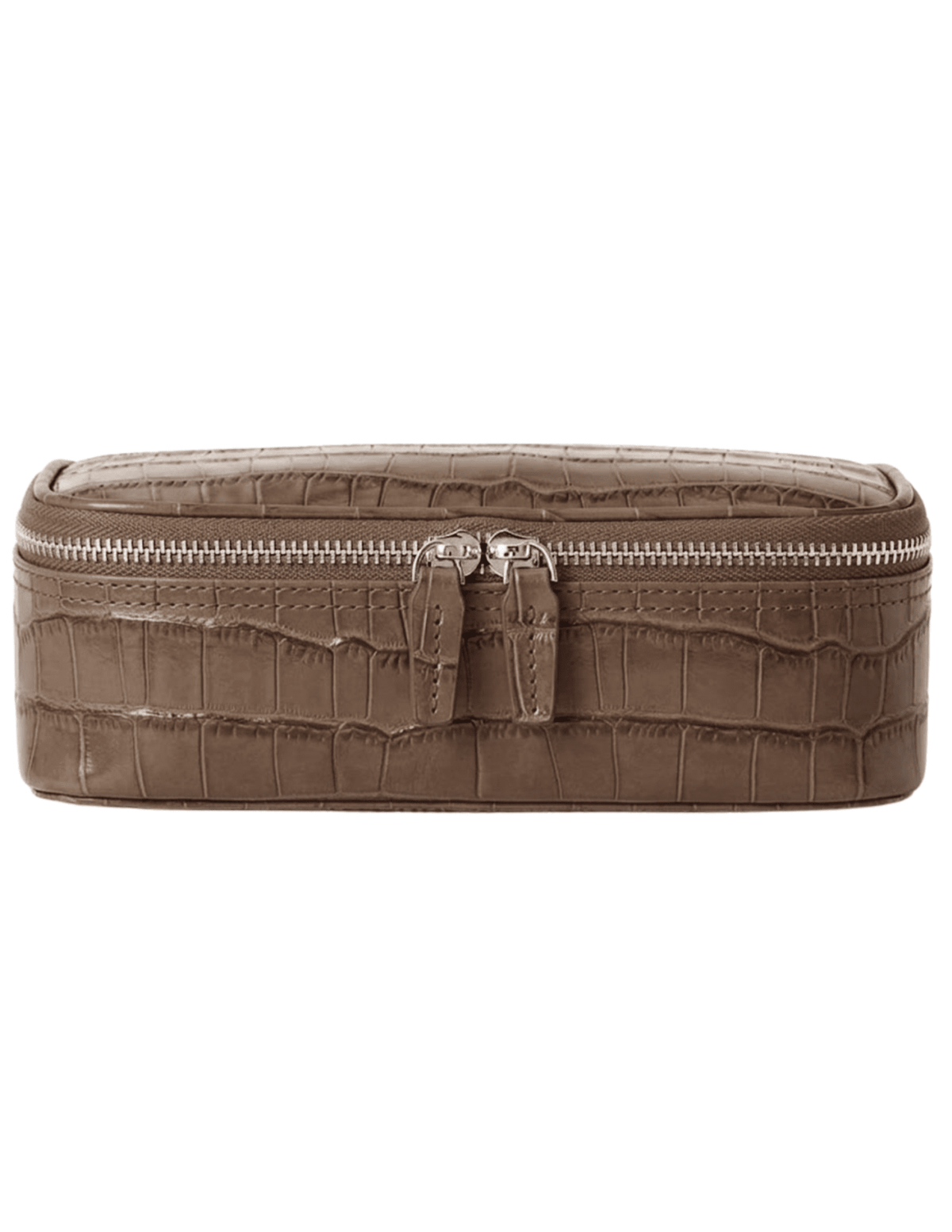 Fleur de Camélia Fran Mini Leather Cosmetic Case in Light Brown