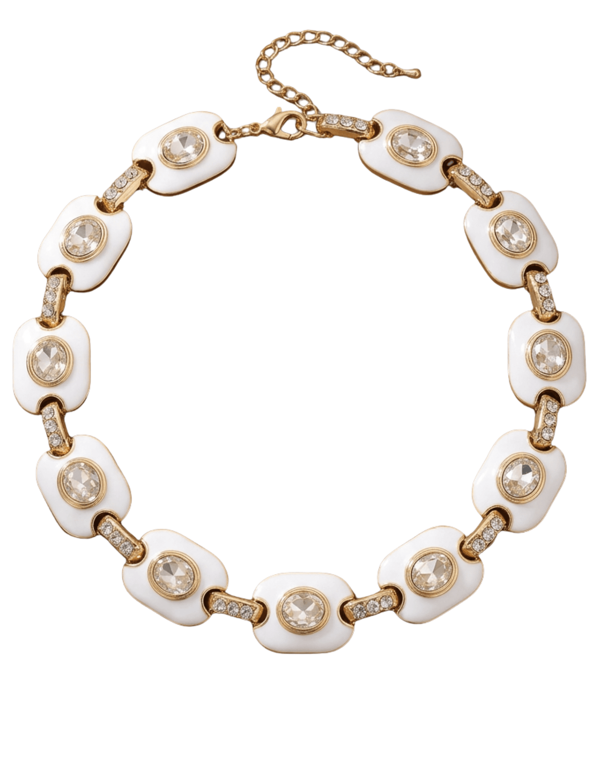 Fleur de Camélia Greta Geometric Necklace in White 