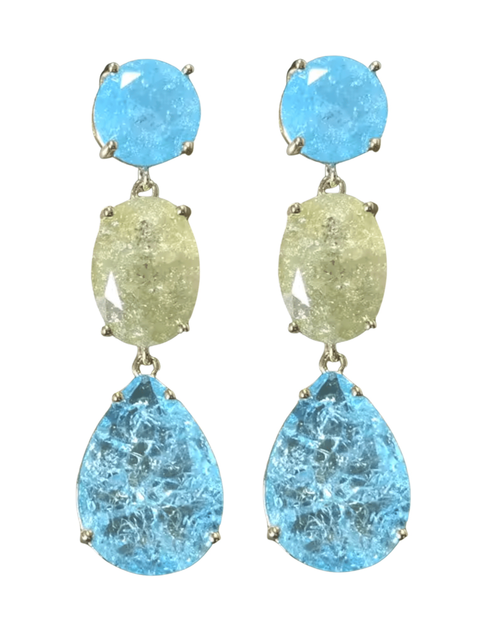 Fleur de Camélia Holly Dangle Earrings in Aqua