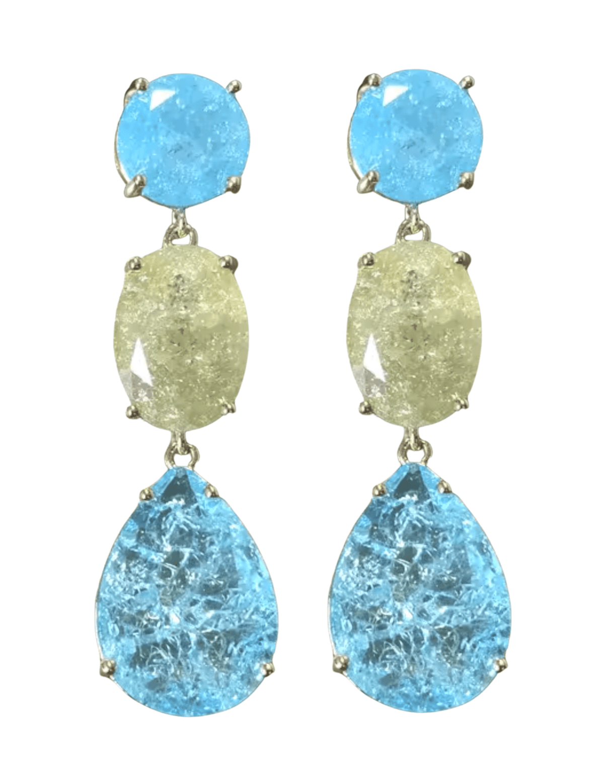 Fleur de Camélia Holly Dangle Earrings in Aqua